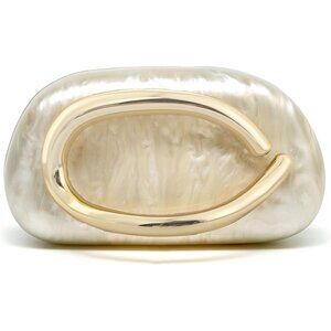 Lightweight Women's Evening Handbag with Vintage Metal Handle - 7.67" x 3.93"